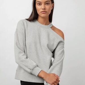 Rails Quincy grey cut out shoulder sweatshirt